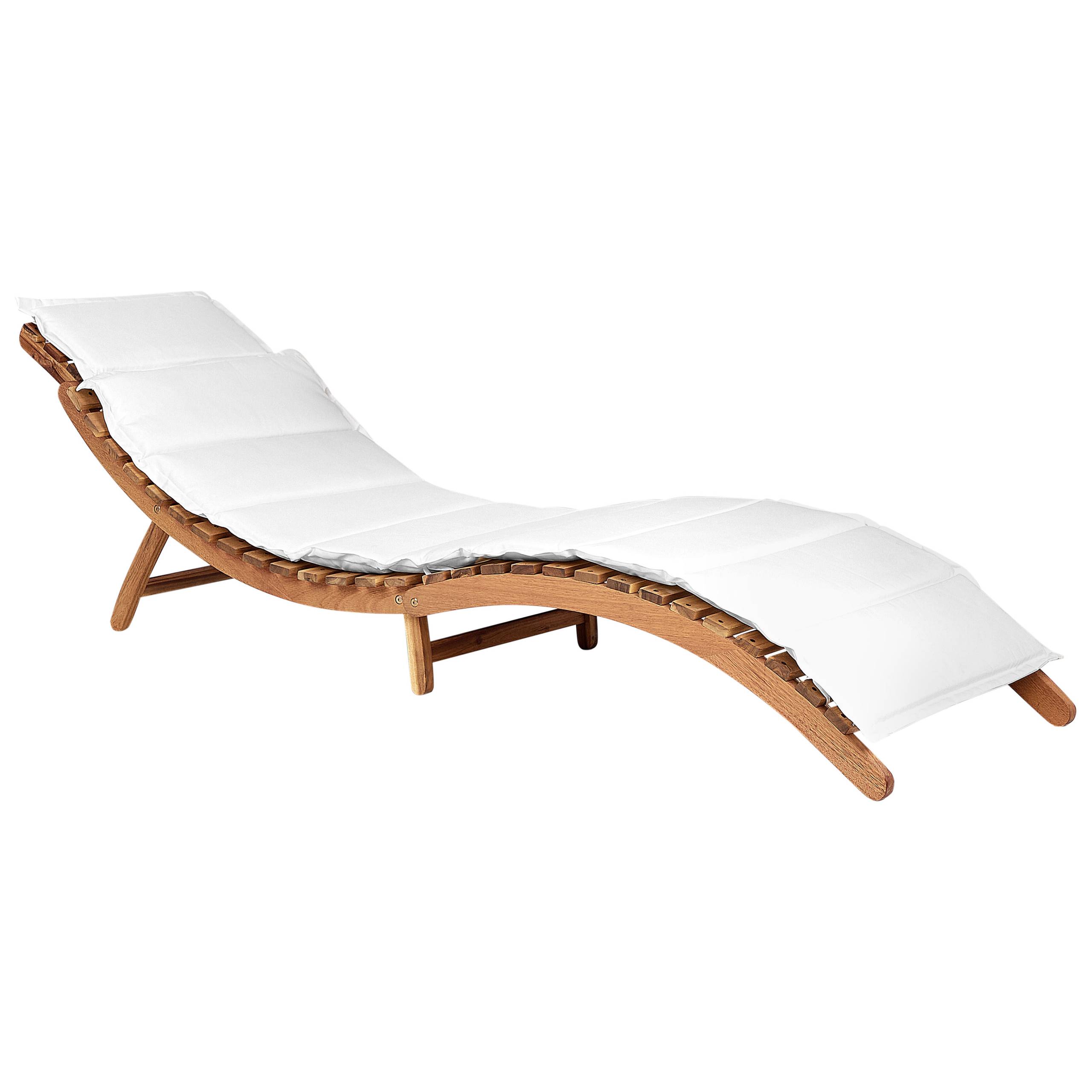 Beliani - Chaise longue Acacia Blanc cassé LUINO - Beliani - Image 2