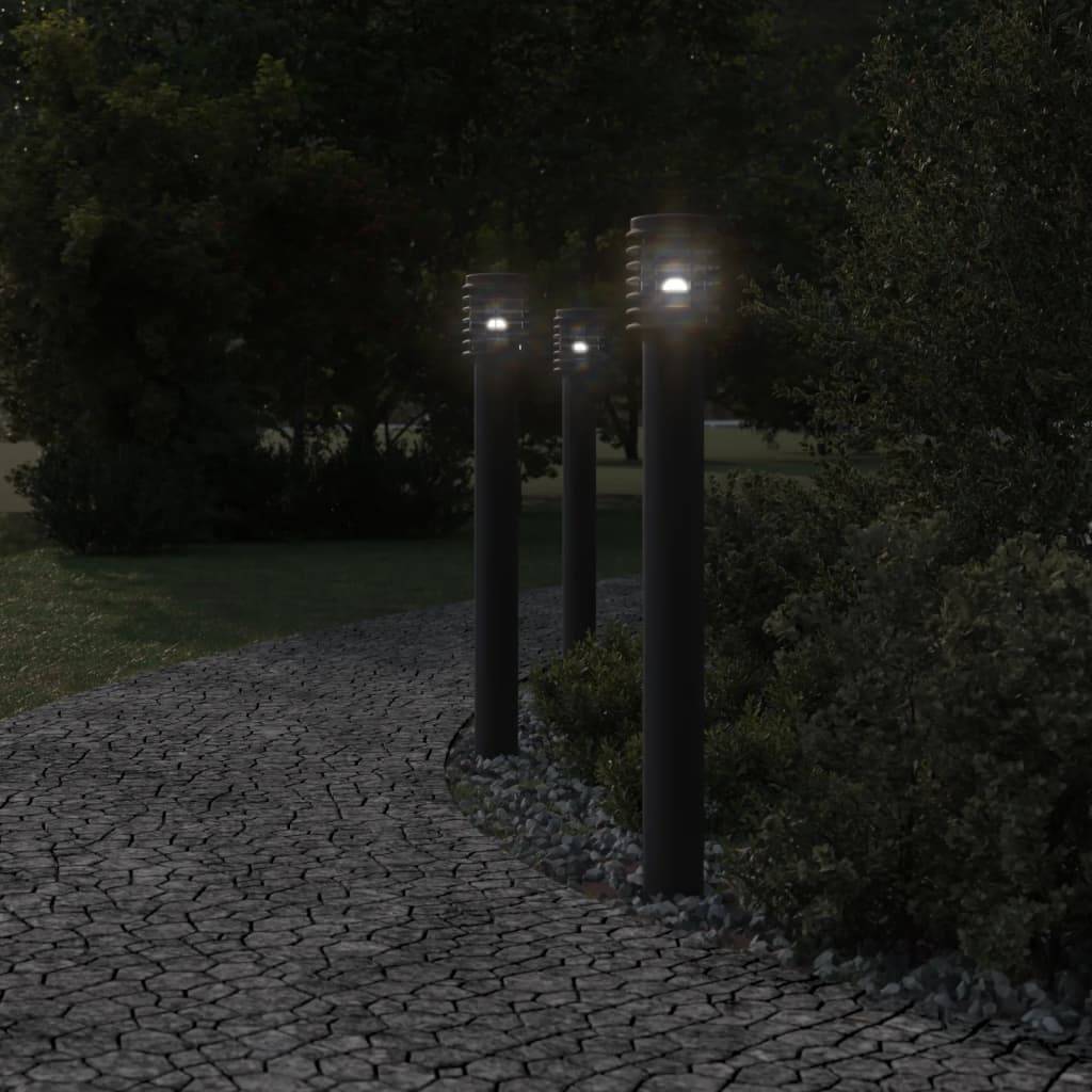 Lampadaire de jardin - Lampadaire d'extérieur noir 110 cm acier inoxydable - Image 3