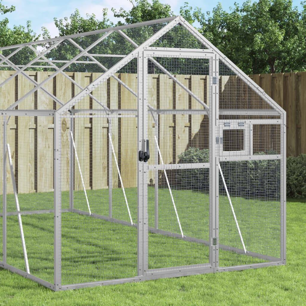 Grande Cage Aluminium Géante Élevage Argent 179x800x185cm - ComfortXL Outdoor Living - Image 1