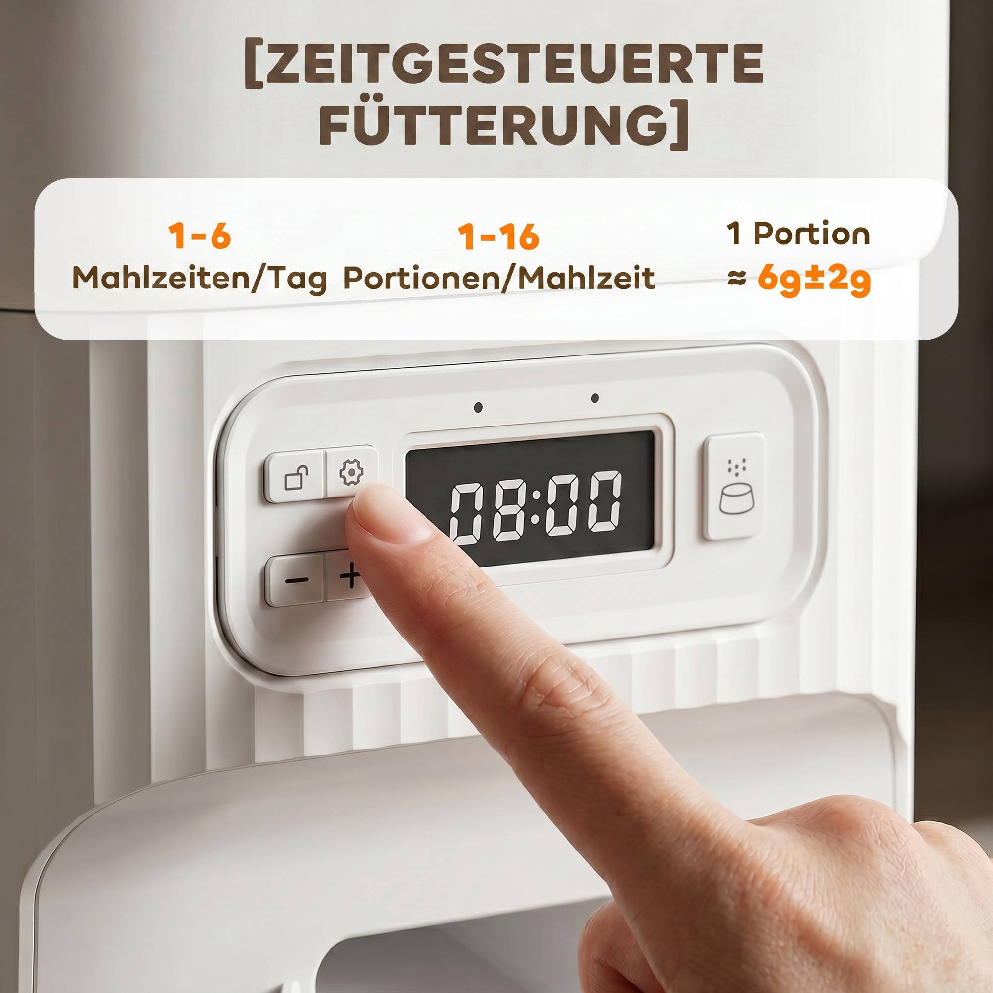 Distributeur automatique de nourriture pour chats avec minuterie, contrôle des portions et 2 gamelles en acier inoxydable - Image 7