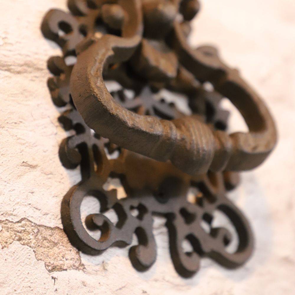 Heurtoir de porte ancien claque porte fonte marron 19 x 12 cm Chemin de campagne - Image 3