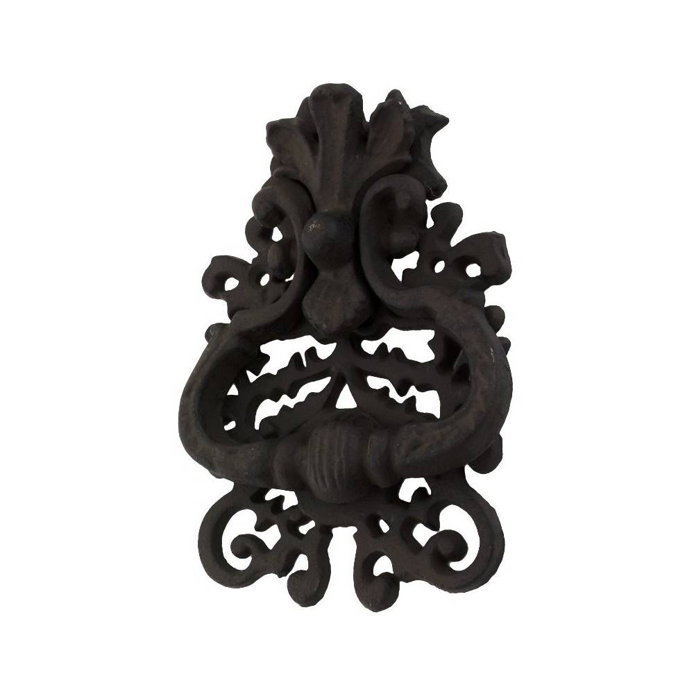Heurtoir de porte ancien claque porte fonte marron 19 x 12 cm Chemin de campagne - Image 1
