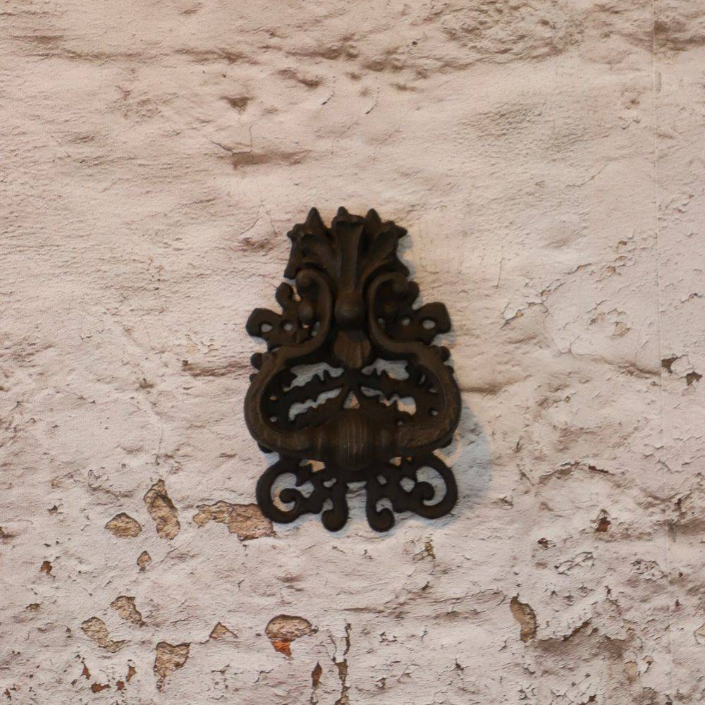 Heurtoir de porte ancien claque porte fonte marron 19 x 12 cm Chemin de campagne - Image 4
