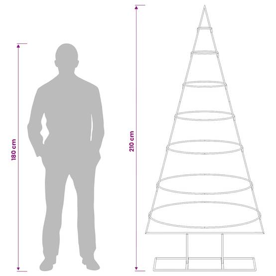Vidaxl - Sapin de Noël en métal avec support KUOPIO 180 cm Acier Blanc vidaXL 42053802 - Image 8