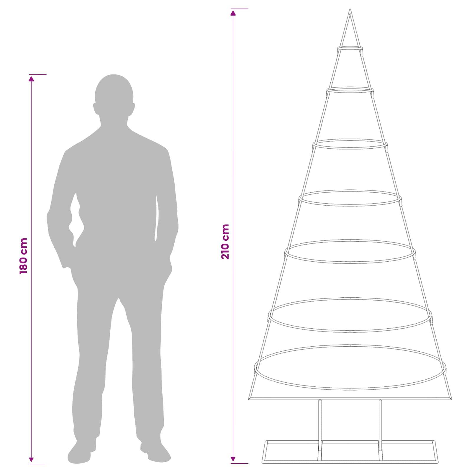 Vidaxl - Sapin de Noël en métal avec support KUOPIO 180 cm Acier Blanc vidaXL 42053802 - Image 8
