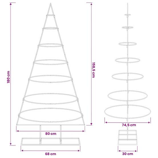 Vidaxl - Sapin de Noël en métal avec support KUOPIO 180 cm Acier Blanc vidaXL 42053802 - Image 3
