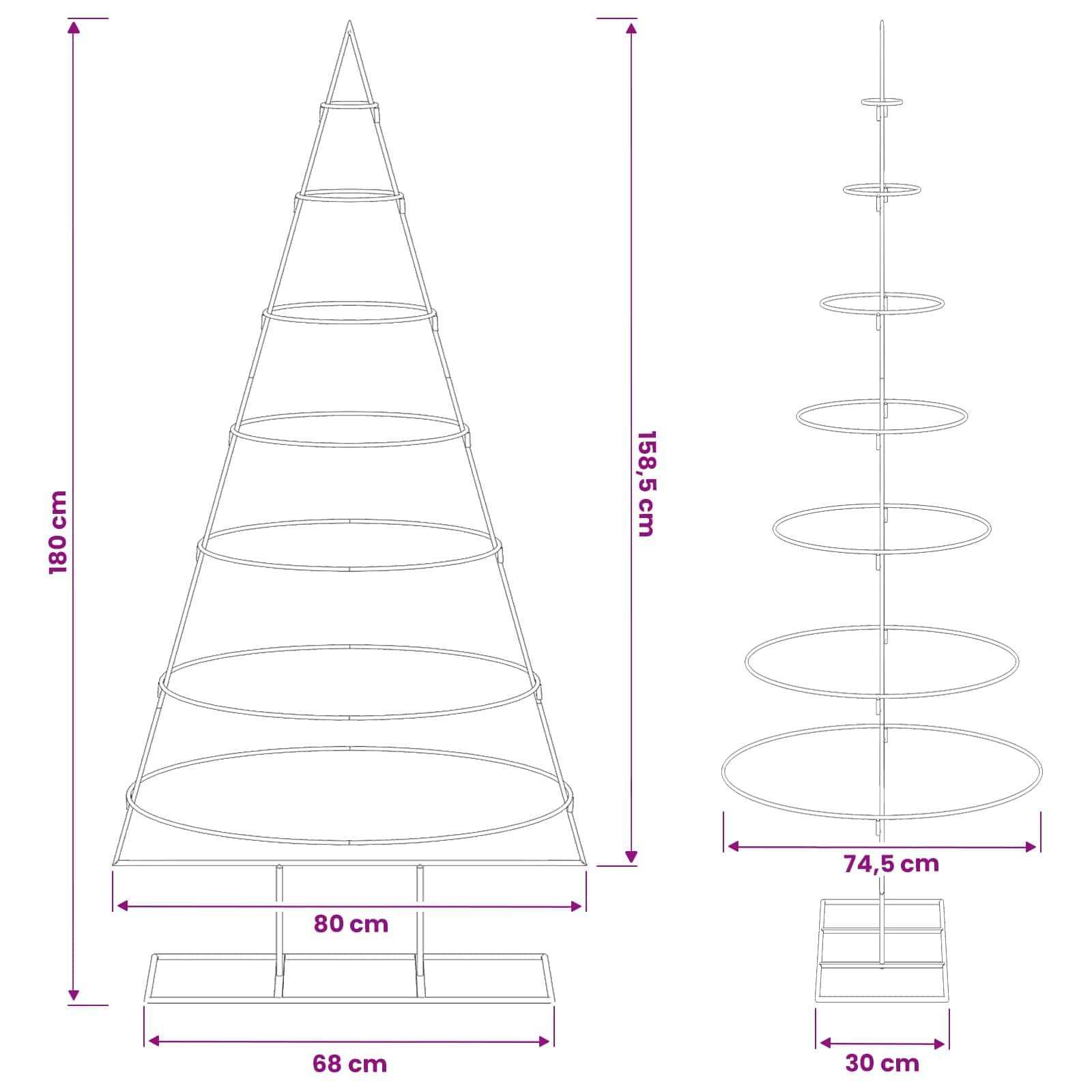 Vidaxl - Sapin de Noël en métal avec support KUOPIO 180 cm Acier Blanc vidaXL 42053802 - Image 3