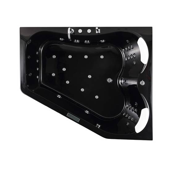 Baignoire balnéo asymétrique MARINA BLACK 2 places ARCHIPEL® 181x151 - DROITE - Image 2