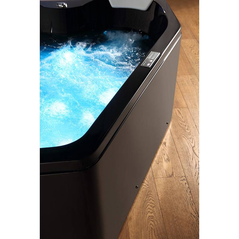 Baignoire balnéo asymétrique MARINA BLACK 2 places ARCHIPEL® 181x151 - DROITE - Image 7