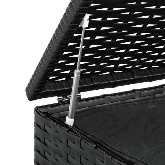 Boîte à coussins coffre de rangement de jardin résine tressée 100 x 97,5 x 104 cm noir - Image 4