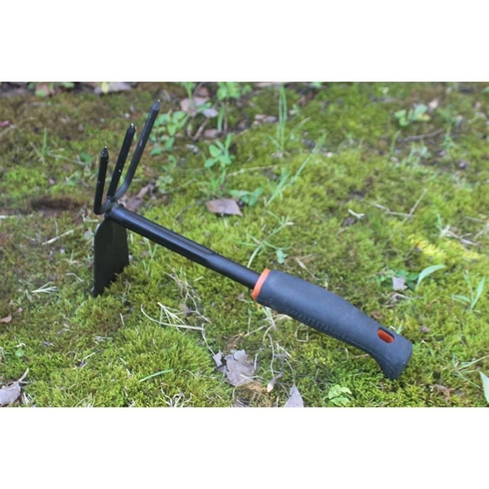 Ensemble  outils jardin - Manche bois/caoutchouc - Mini pelle & houe - Compact - Image 3