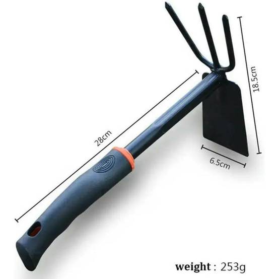 Ensemble outils jardin - Manche bois/caoutchouc - Mini pelle & houe - Compact - Image 2