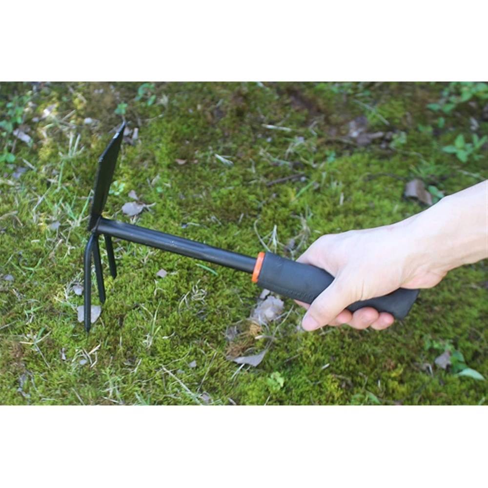 Ensemble  outils jardin - Manche bois/caoutchouc - Mini pelle & houe - Compact - Image 4