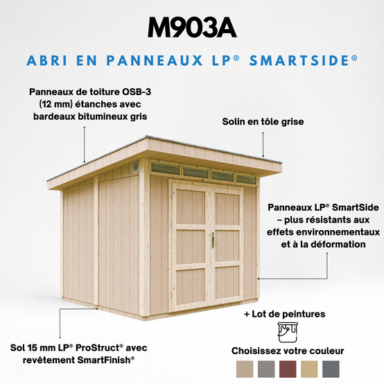 Timbela - Abri de Jardin Qualité Premium 6m² / L294xL279cm - Kit tout compris avec sol, tuiles bitumineuses, set de peinture - Timbela M903A - Image 9