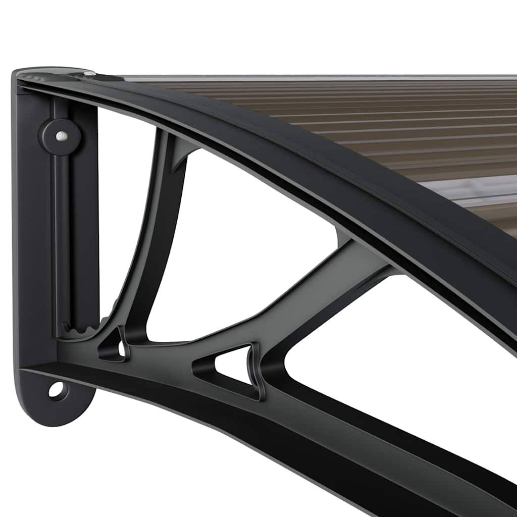 Marquise de Porte d'Entrée 3m Polycarbonate Abri Robuste Anti-Intempéries Noir 300x100 cm – ComfortXL Outdoor Living - Image 6