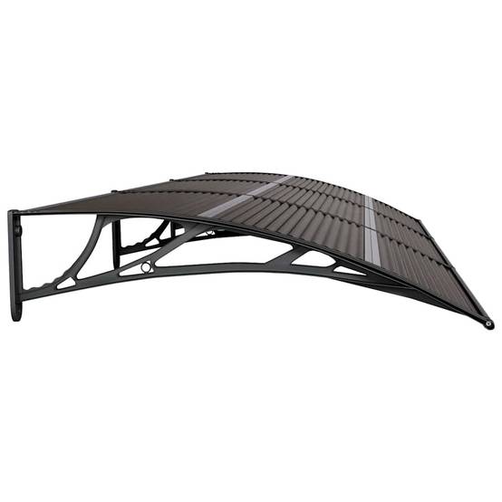 Marquise de Porte d'Entrée 3m Polycarbonate Abri Robuste Anti-Intempéries Noir 300x100 cm – ComfortXL Outdoor Living - Image 5