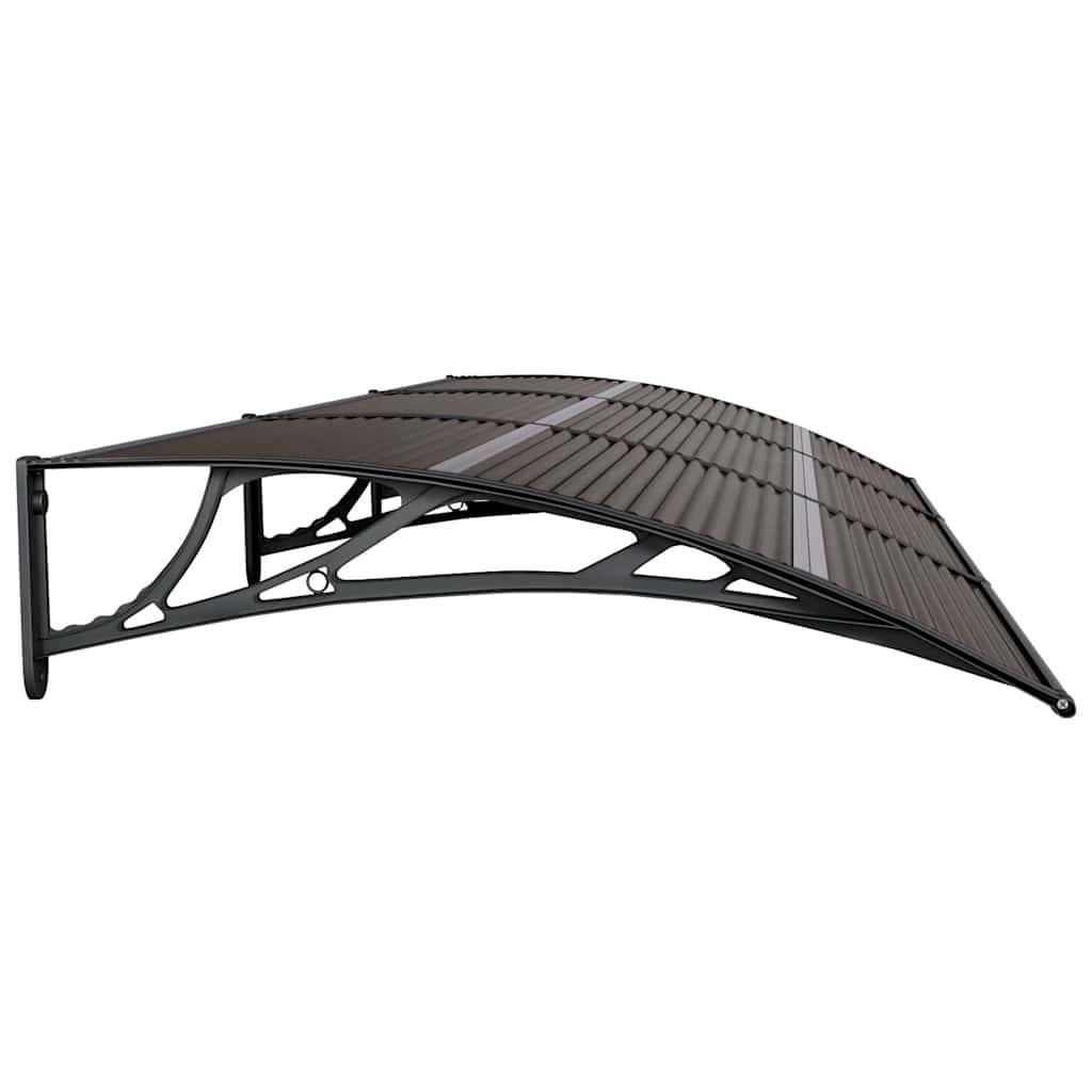 Marquise de Porte d'Entrée 3m Polycarbonate Abri Robuste Anti-Intempéries Noir 300x100 cm – ComfortXL Outdoor Living - Image 5