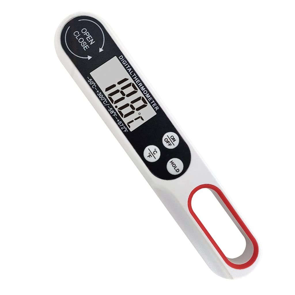 Thermomètre alimentaire - Thermomètre à viande - Thermomètre de cuisine - Avec grand écran LCD et sonde pliable - Blanc-Lytech - Image 6