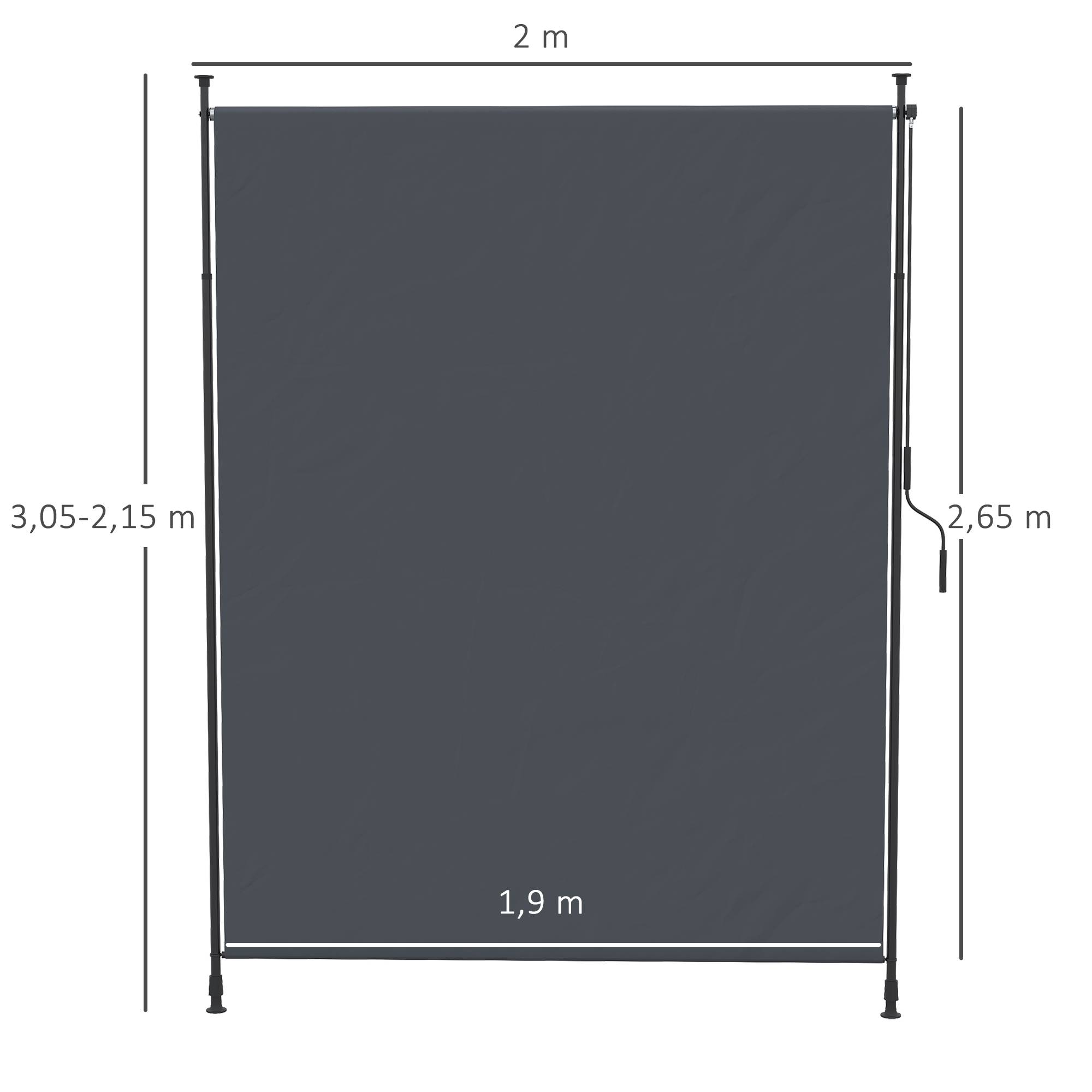 Store vertical aluminium gris 200 x 3.8 x 305 cm - PANGIVO - Image 5