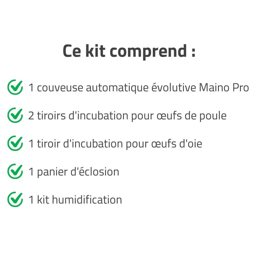Couveuse + 2 Tiroirs caille à poule + 1 Tiroir oeufs oie  + 1 Panier d'éclosion + 1 Kit humidification MAINO - Image 2