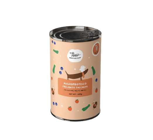 Monoprotéique Dinde délicieuse avec courgettes pomme et myrtilles - 12 boîtes