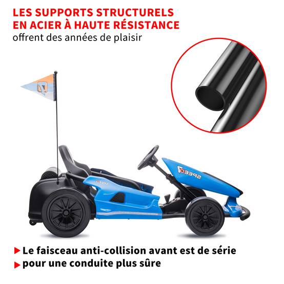 0 - Karting électrique pour enfants, 12V, vitesse 3-5 km/h – Expérience de conduite sportive et sécurisée pour les enfants Blanc - Image 6
