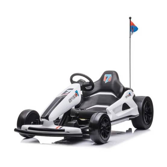 0 - Karting électrique pour enfants, 12V, vitesse 3-5 km/h – Expérience de conduite sportive et sécurisée pour les enfants Blanc - Image 5