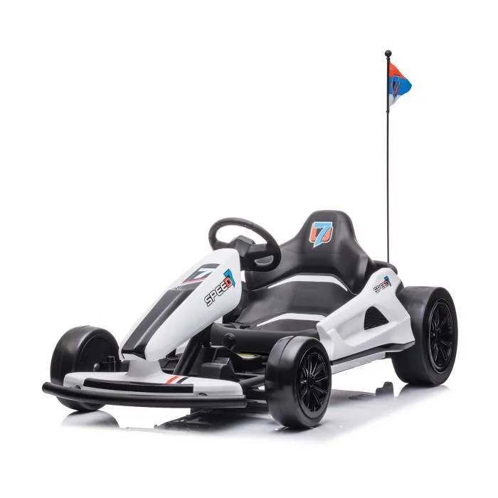 0 - Karting électrique pour enfants, 12V, vitesse 3-5 km/h – Expérience de conduite sportive et sécurisée pour les enfants Blanc - Image 5
