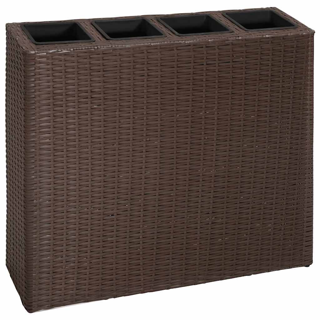 Vidaxl - Lits surélevés de jardin et 4 pots 2 pcs Résine tressée Marron vidaXL 279083 - Image 7