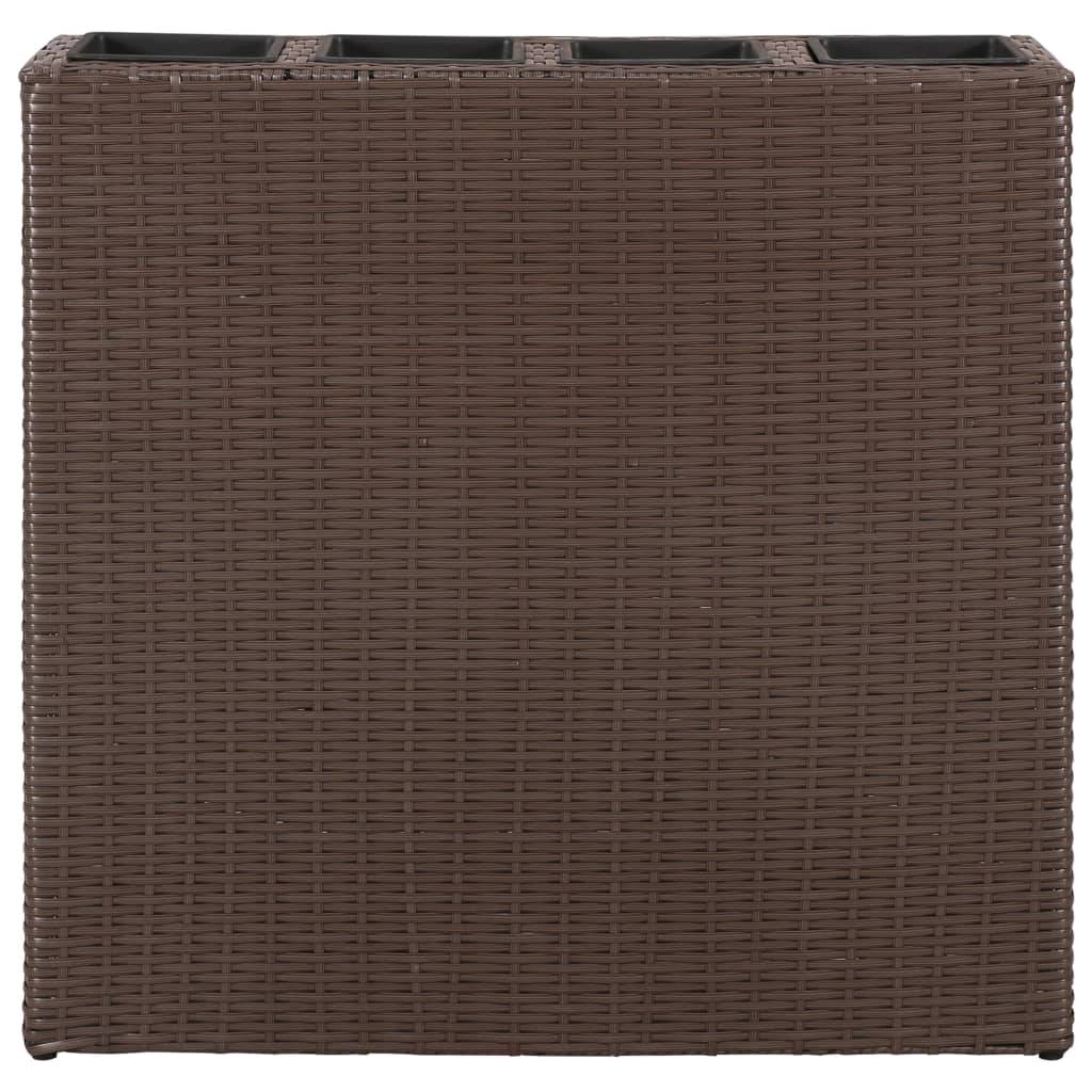 Vidaxl - Lits surélevés de jardin et 4 pots 2 pcs Résine tressée Marron vidaXL 279083 - Image 8
