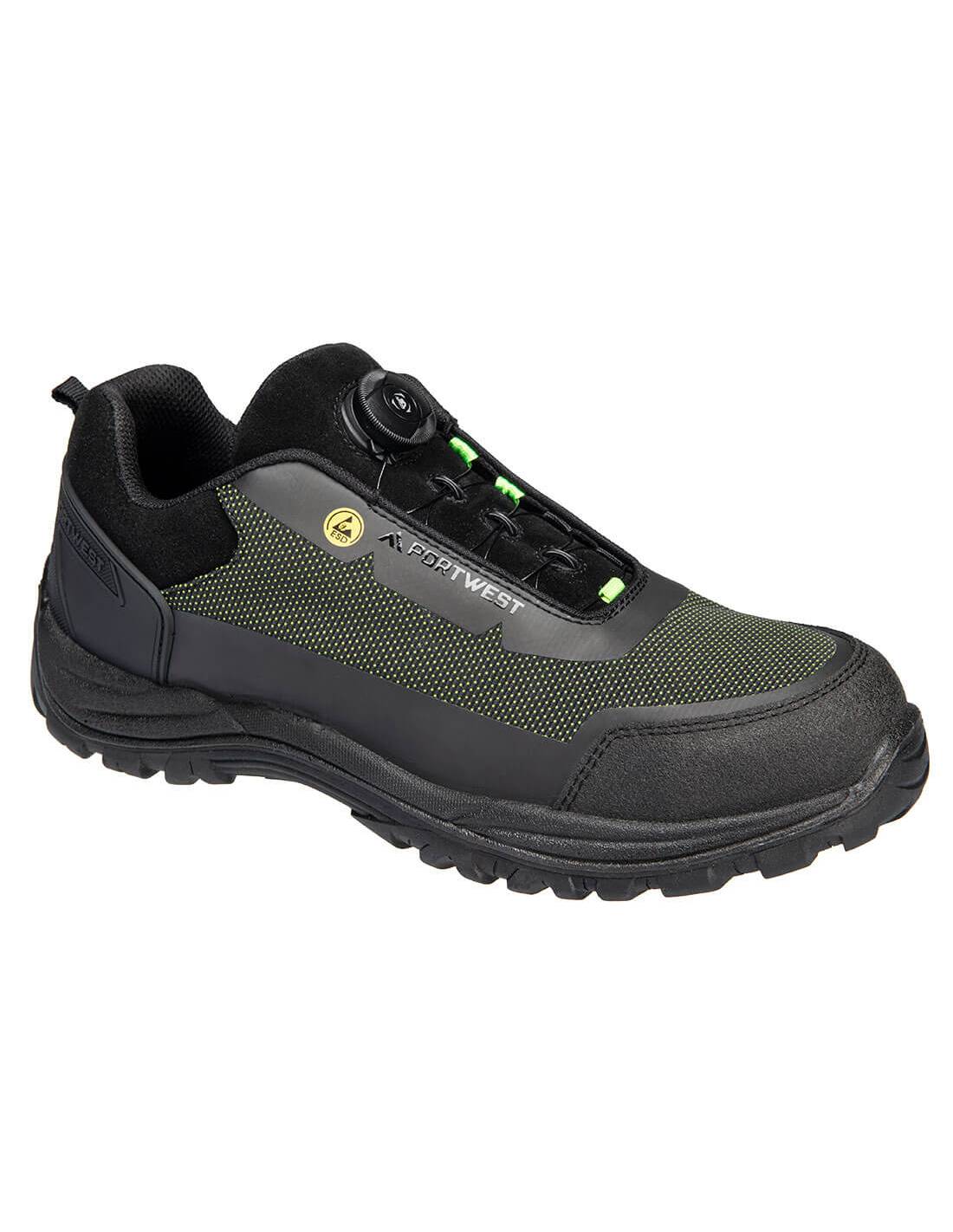 Portwest - Chaussures Girder Composite Mid S3s Esd Sr Fo - 47 - Noir/vert - Portwest