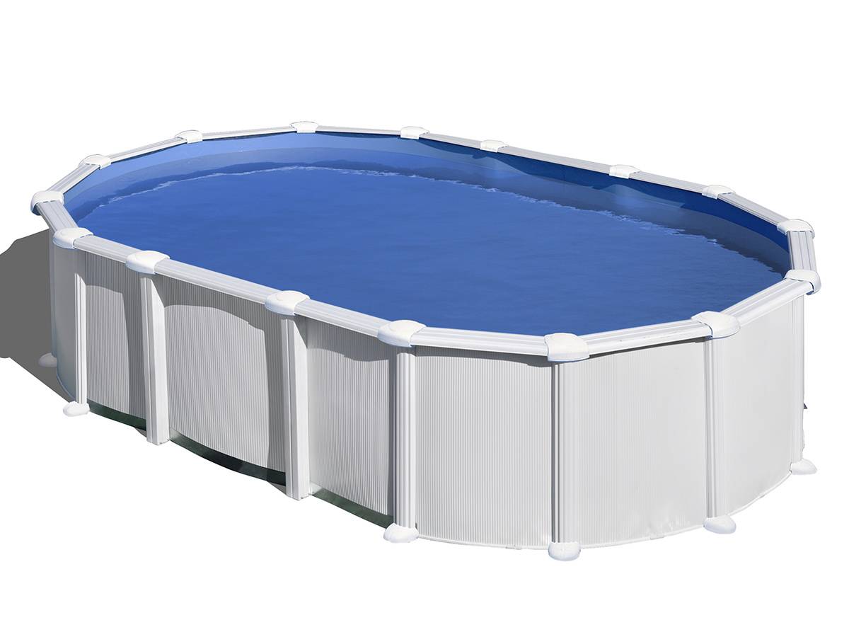 Gré - Kit piscine acier blanc Gré Haïti ovale 6,34 x 3,99 x 1,32 m + Bâche à bulles - Image 2