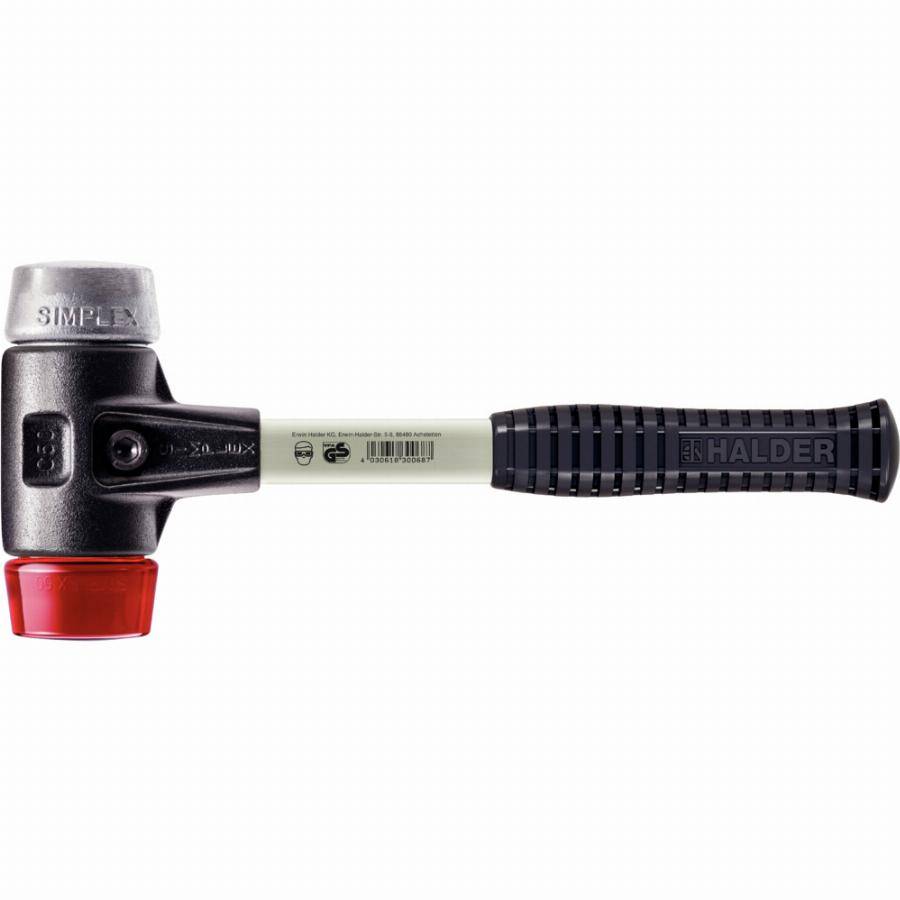 Maillet HALDER SIMPLEX Plastique / métal doux avec boîtier en fonte malléable renforcée et manche en fibre de verre - D=30 mm - 3769.030