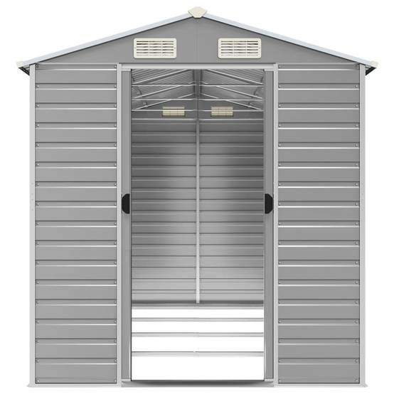 Vidaxl - Abri de jardin gris clair 191 x 385 x 198 cm en acier galvanisé vidaXL 3188245 - Image 6