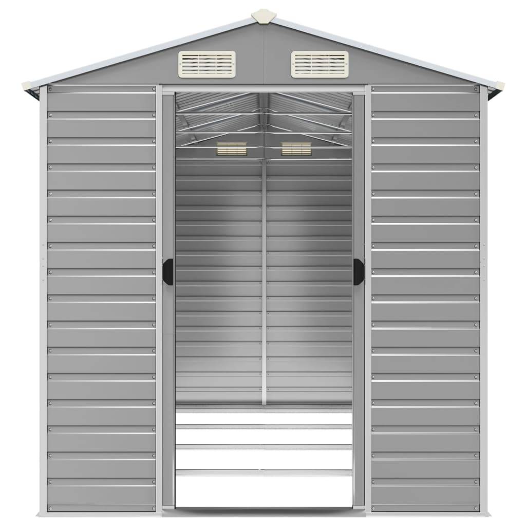 Vidaxl - Abri de jardin gris clair 191 x 385 x 198 cm en acier galvanisé vidaXL 3188245 - Image 6