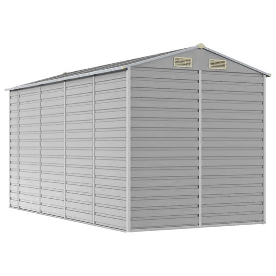 Vidaxl - Abri de jardin gris clair 191 x 385 x 198 cm en acier galvanisé vidaXL 3188245 - Image 8