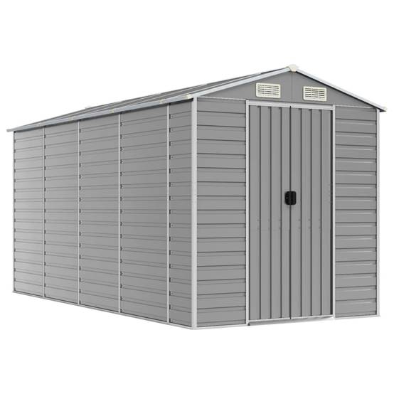 Vidaxl - Abri de jardin gris clair 191 x 385 x 198 cm en acier galvanisé vidaXL 3188245 - Image 2