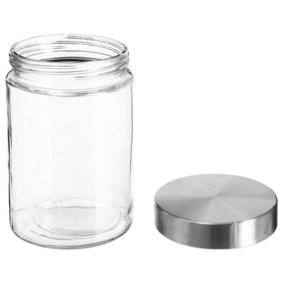 Bocal en Verre "Guy" 1,2L Transparent & Argent - Image 2