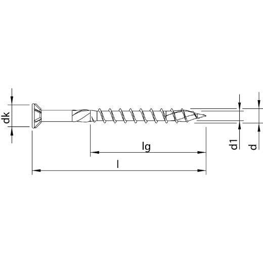Vis HECO-Topix-Plus Inox pour terrasse - Ø5x45mm - Tête Fraisée avec nervures de fraisage - Filetage Partiel - T20 - Boite de 200 - 61749 - Image 3