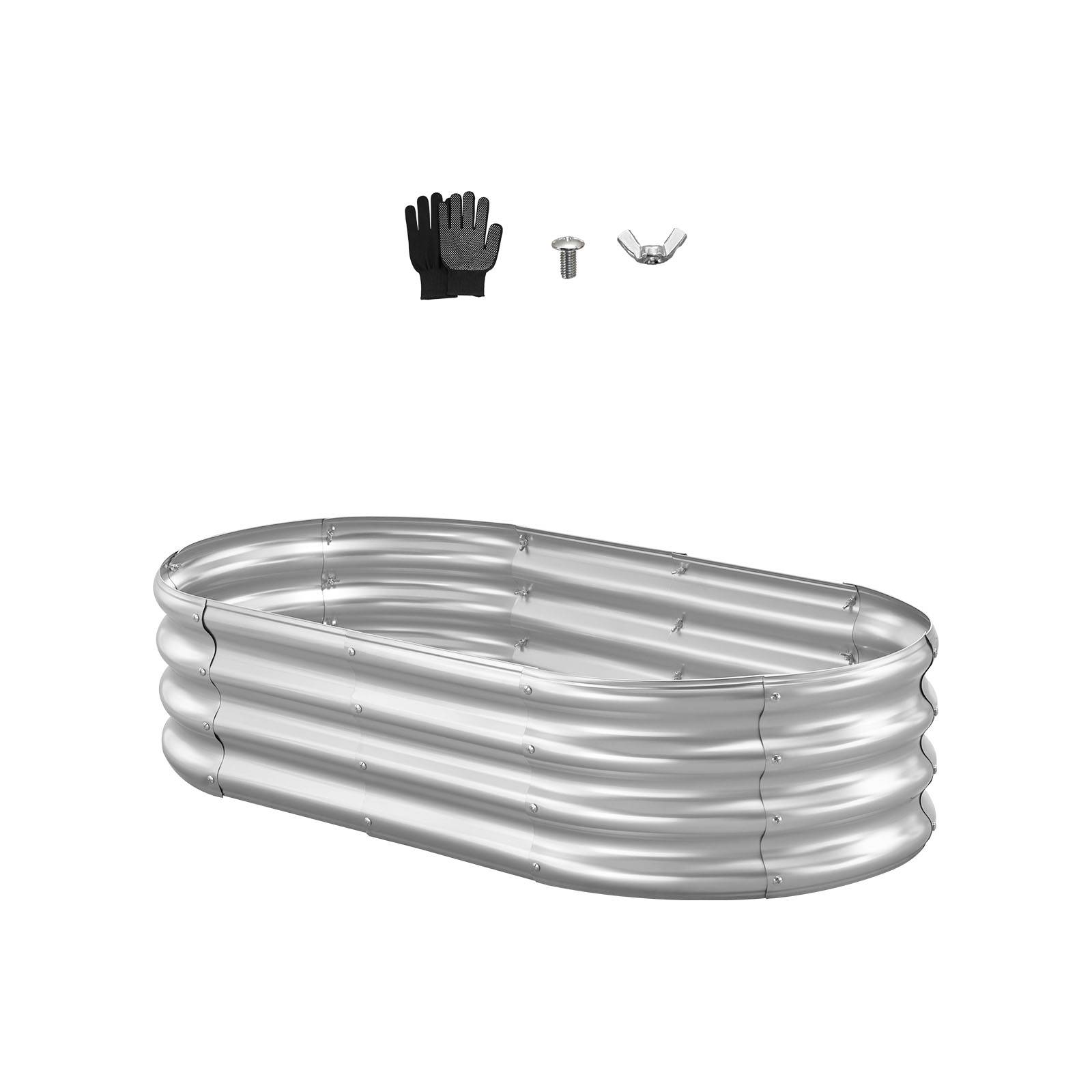 Vevor - VEVOR Carré Potager Surélevé Métal Galvanisé Lit Jardin 120x60x29 cm Argenté
