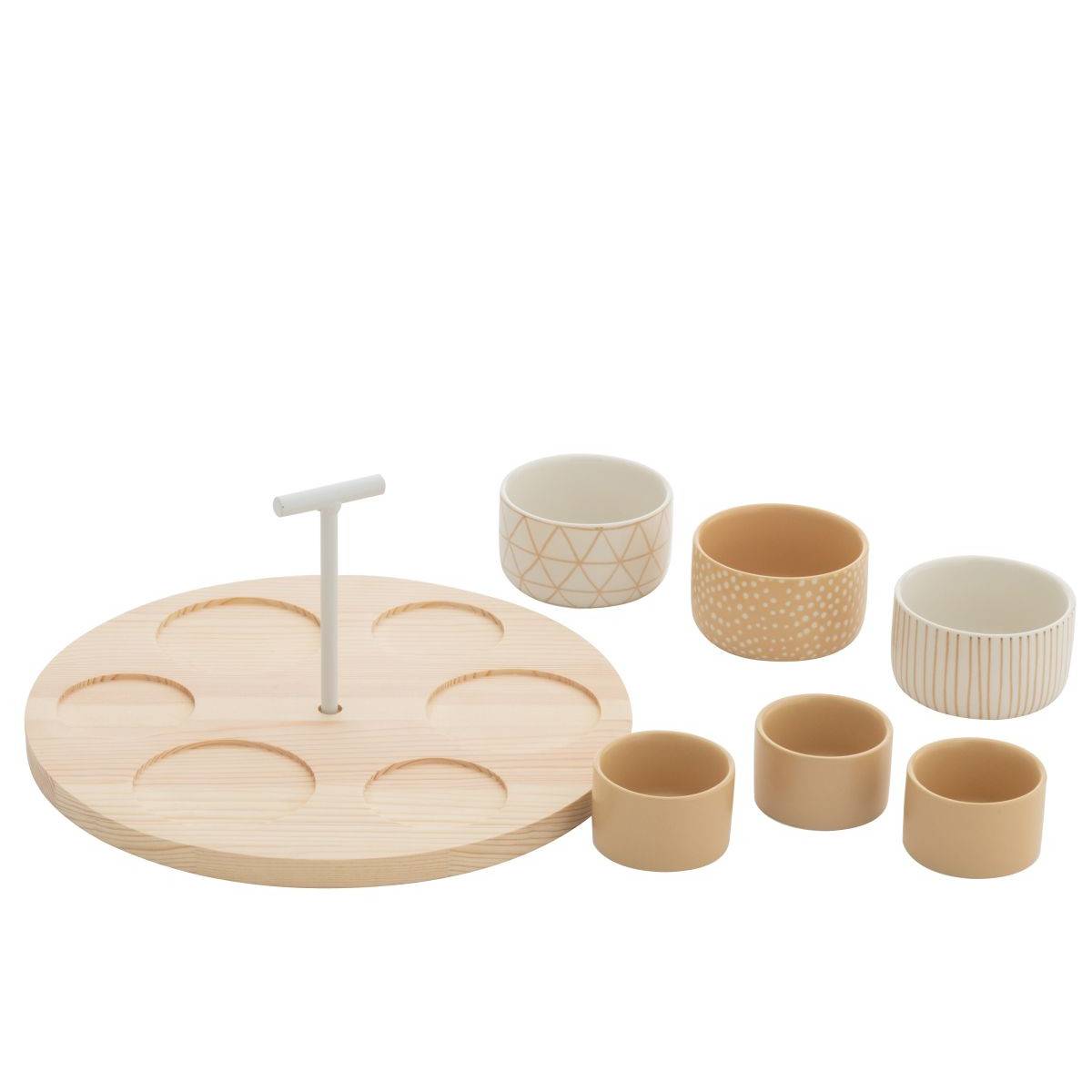Service Apéritif 7 Pièces "Avery" 29cm Crème & Blanc - Image 2