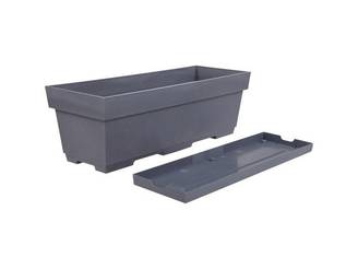 Eda - Jardinière Plastique 13631 G.Ant L.18 X L.50 X H.16.7 Cm Anthracite EDA