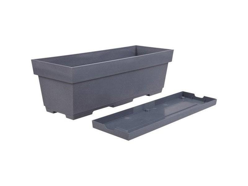 Eda - Jardinière Plastique 13631 G.Ant L.18 X L.50 X H.16.7 Cm Anthracite EDA