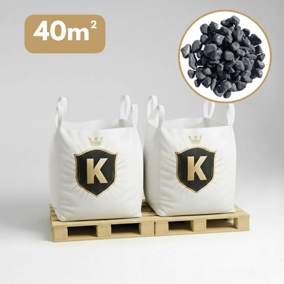 Galet marbre gris anthracite 25/40 mm – Pack 2 Big Bag +/- 1,5T – 40 m² - Image 1