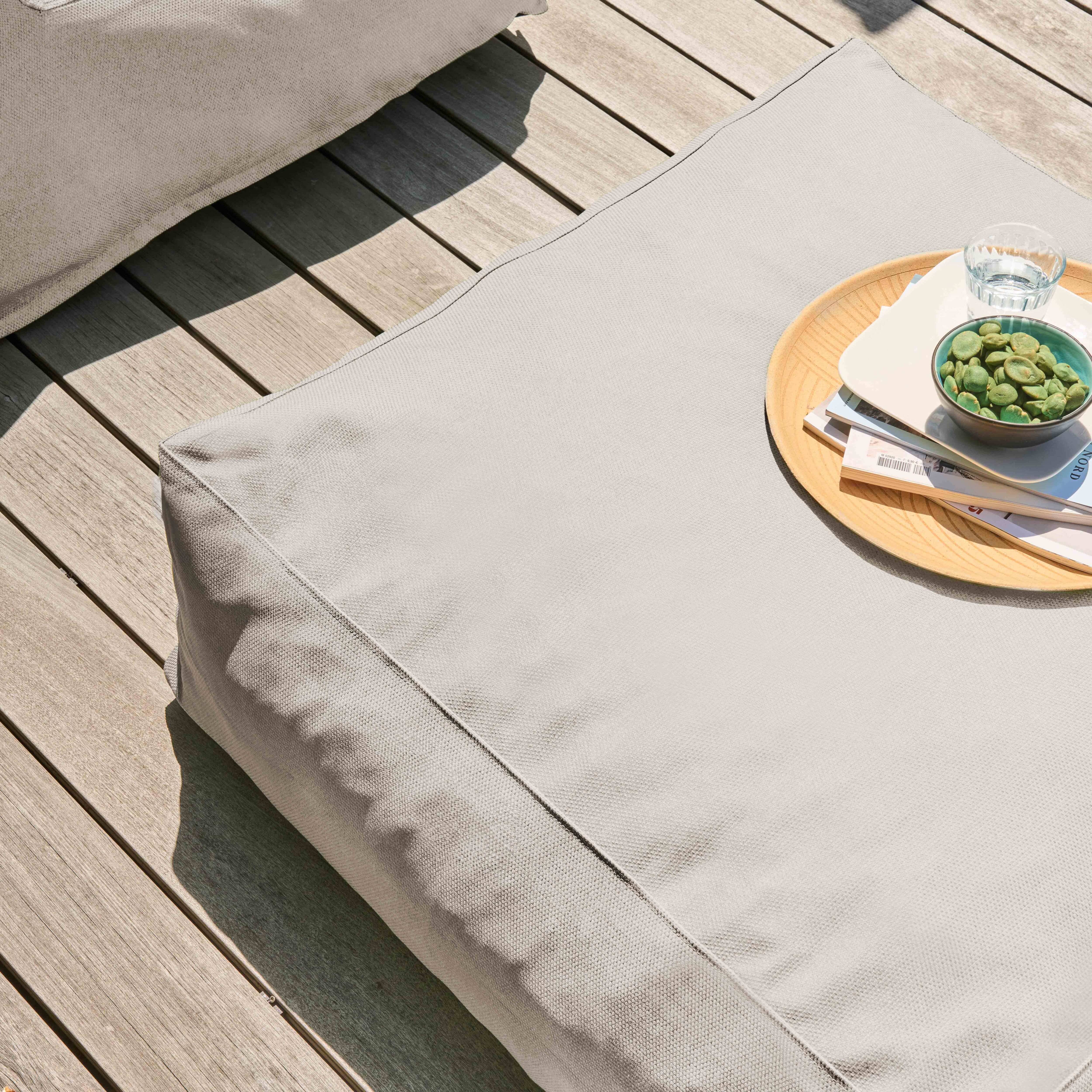 Oviala - Pouf de jardin pour canapé modulable beige Mixi - Oviala - Image 5