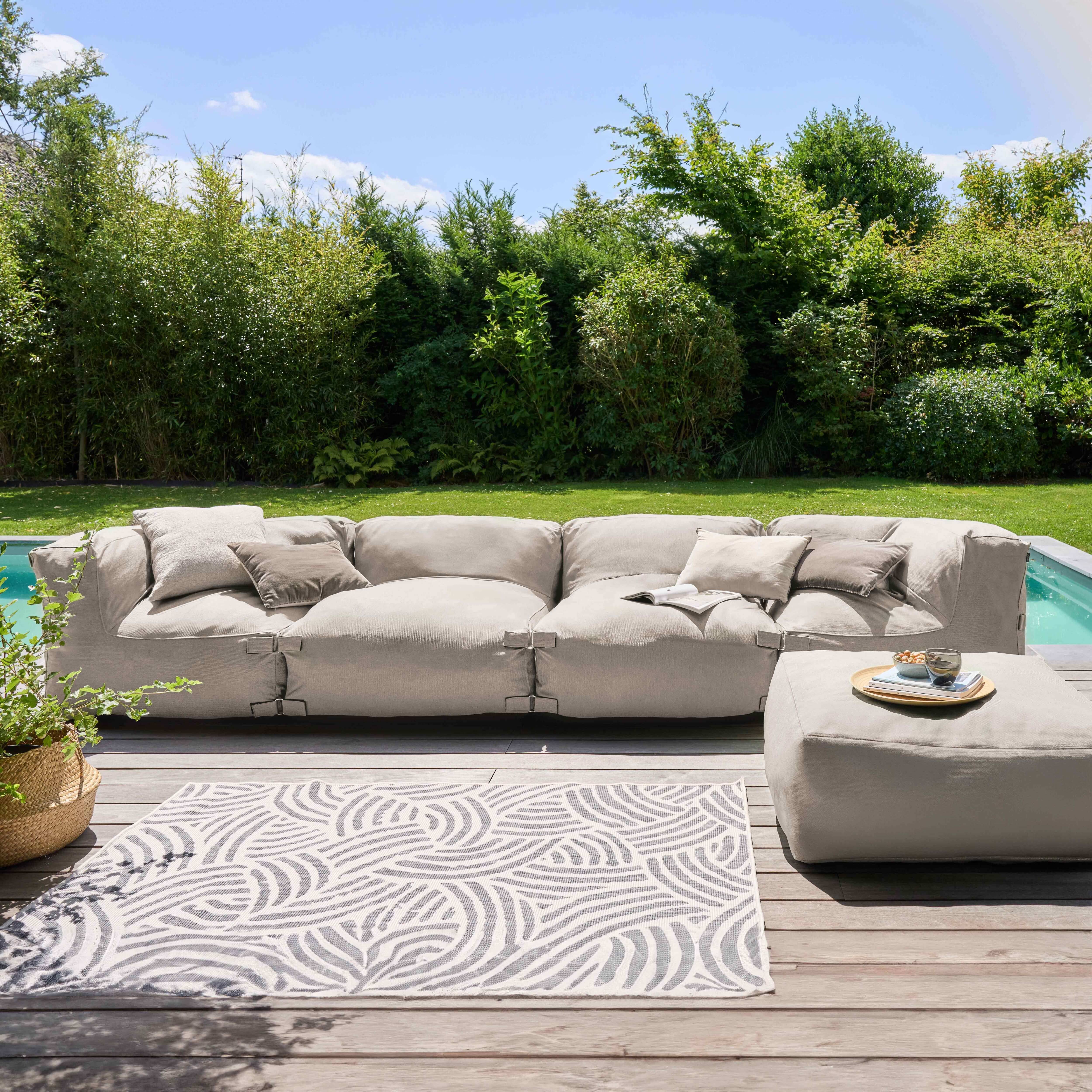 Oviala - Pouf de jardin pour canapé modulable beige Mixi - Oviala - Image 6
