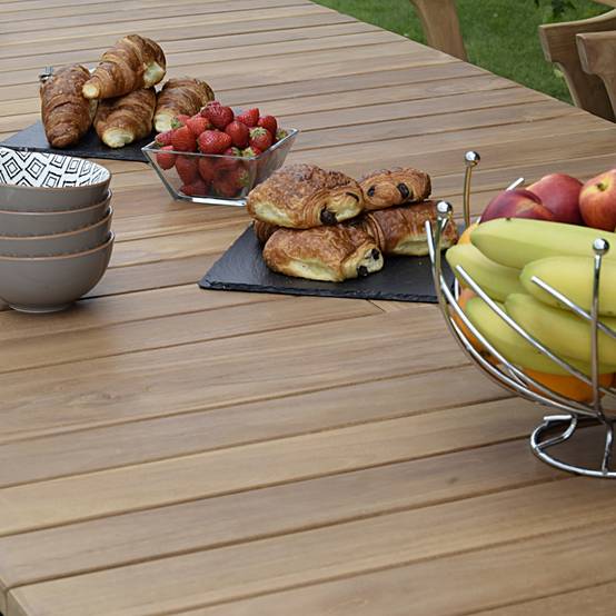 Teck'Attitude - Table extensible rectangulaire teck massif 190/290 x 100 cm Flora XL - TECK'Attitude - Image 5