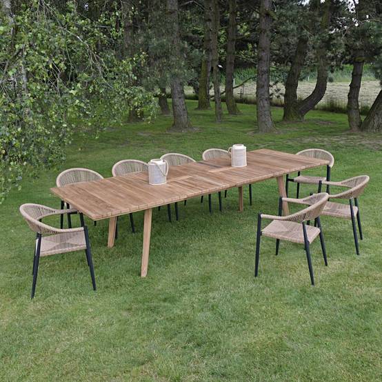 Teck'Attitude - Table extensible rectangulaire teck massif 190/290 x 100 cm Flora XL - TECK'Attitude - Image 4