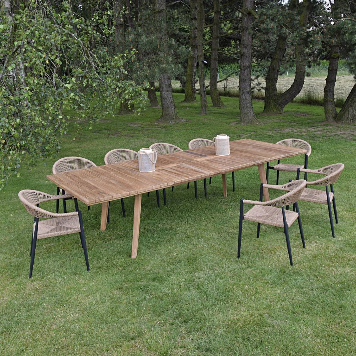 Teck'Attitude - Table extensible rectangulaire teck massif 190/290 x 100 cm Flora XL - TECK'Attitude - Image 4