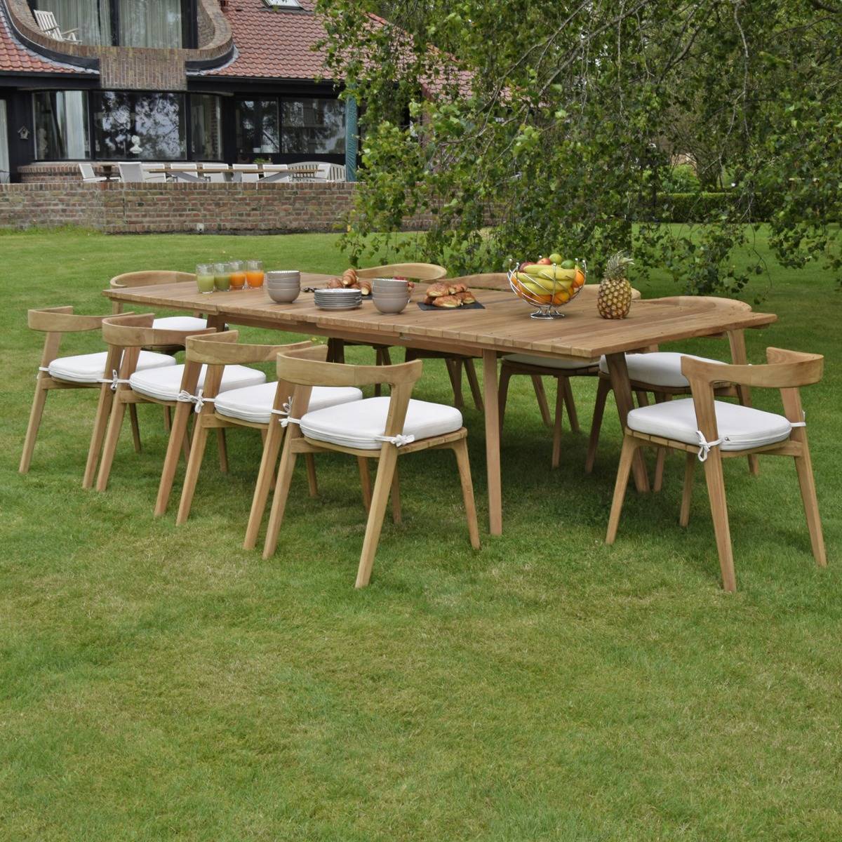Teck'Attitude - Table extensible rectangulaire teck massif 190/290 x 100 cm Flora XL - TECK'Attitude - Image 6
